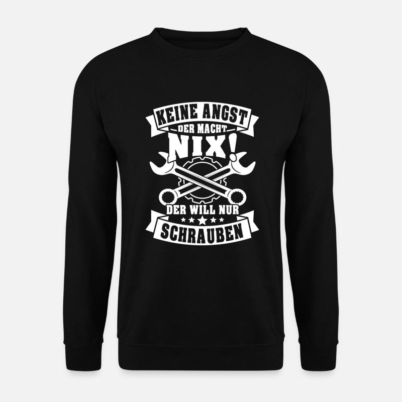 Schrauber Automechaniker Schrauben Spruch - Unisex Pullover - Schwarz