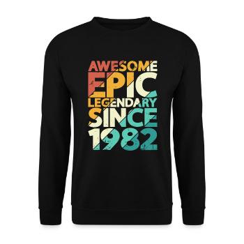 1982 Naissance 40e anniversaire - Sweat-shirt Unisexe - noir - Devant - Alina (178cm) & Michal (187cm)