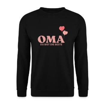 Oma du bist die Beste - Unisex Pullover - Schwarz - Vorne - Alina (178cm) & Michal (187cm)