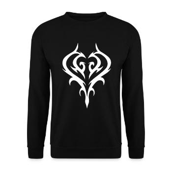Tribal Heart Tattoo for Emo and Goth - Unisex Sweatshirt - black - Front - Alina (178cm) & Michal (187cm)