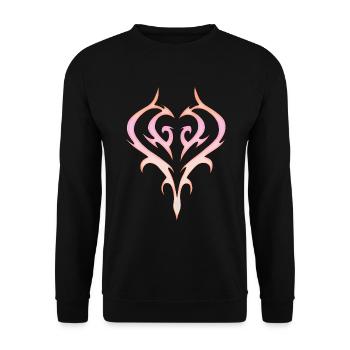 Tribal Heart Tattoo for Emo and Goth - Unisex Sweatshirt - black - Front - Alina (178cm) & Michal (187cm)