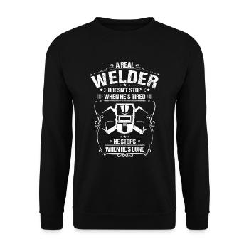 Welder welding Welder Welding gift - Unisex Sweatshirt - black - Front - Alina (178cm) & Michal (187cm)