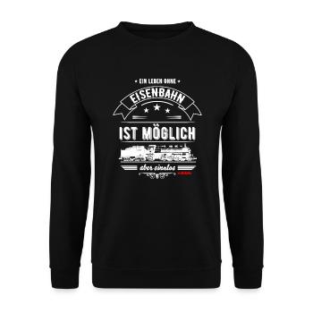 Märklin Ein Leben Ohne Eisenbahn - Unisex Pullover - Schwarz - Vorne - Alina (178cm) & Michal (187cm)