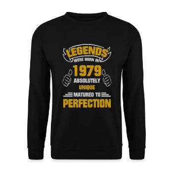 Légende Perfection 1979 Naissance anniversaire - Sweat-shirt Unisexe - noir - Devant - Alina (178cm) & Michal (187cm)