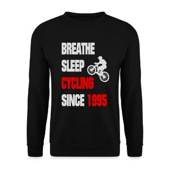 1995 Cycliste né Aime Son Vélo - Sweat-shirt Unisexe - noir - Devant - Alina (178cm) & Michal (187cm)