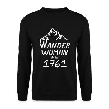 Anniversaire des femmes 1961 Randonnée Nature Montagne Sport - Sweat-shirt Unisexe - noir - Devant - Alina (178cm) & Michal (187cm)
