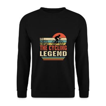 Dad The Man The Myth The Retro Cycling Legend - Unisex Sweatshirt - black - Front - Alina (178cm) & Michal (187cm)