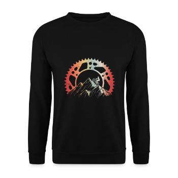 Bike and mountain - Unisex Sweatshirt - black - Front - Alina (178cm) & Michal (187cm)