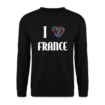 I Love France - Sweat-shirt Unisexe - noir - Devant - Alina (178cm) & Michal (187cm)