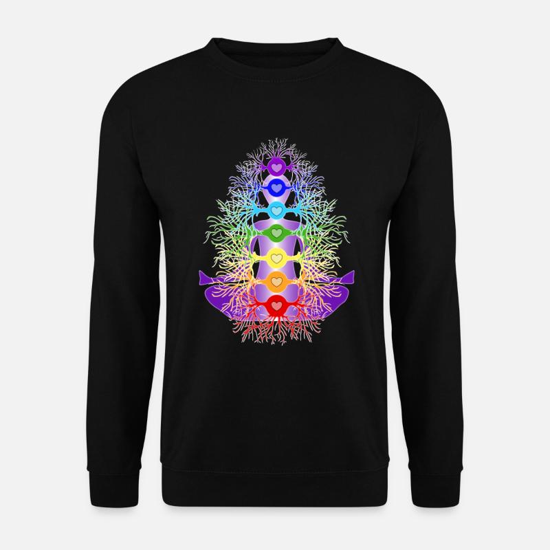 Chakras mit ihren Wurzeln - Unisex Pullover - Schwarz