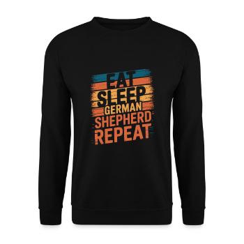 Manger. Dormir. Berger allemand. Répéter. - Sweat-shirt Unisexe - noir - Devant - Alina (178cm) & Michal (187cm)