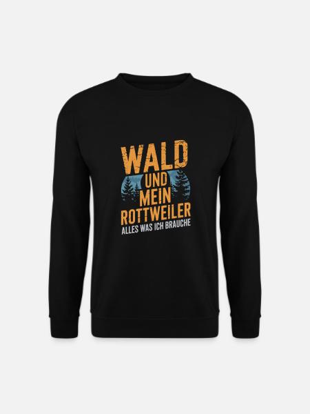 Wald und mein Rottweiler - Unisex Pullover - Schwarz