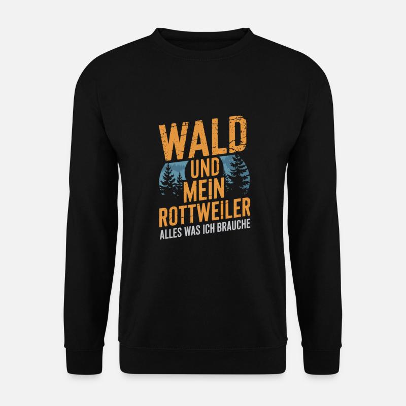 Wald und mein Rottweiler - Unisex Pullover - Schwarz
