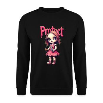 Protect the Dolls - Message from the Heart - Unisex Sweatshirt - black - Front - Alina (178cm) & Michal (187cm)