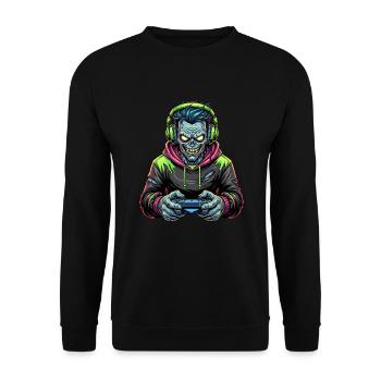 Zombie Zocker: Bis der Kopf explodiert! - Unisex Pullover - Schwarz - Vorne - Alina (178cm) & Michal (187cm)
