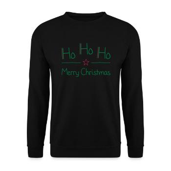 ho ho ho - Unisex Sweatshirt - black - Front - Alina (178cm) & Michal (187cm)