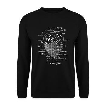 SKI - BLICK - WEISS - Unisex Pullover - Schwarz - Vorne - Alina (178cm) & Michal (187cm)