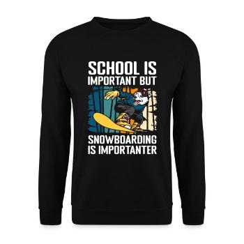 Snowboarder Hobby Snow Mountain - Unisex Sweatshirt - black - Front - Alina (178cm) & Michal (187cm)