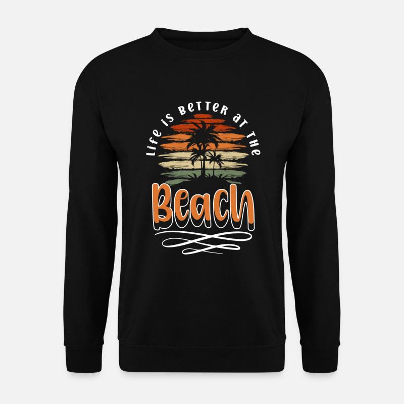 Plage Soleil Surf Sable - Sweat-shirt Unisexe - noir