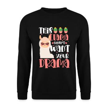 Kamel Flauschig Drama Züchter - Unisex Pullover - Schwarz - Vorne - Alina (178cm) & Michal (187cm)