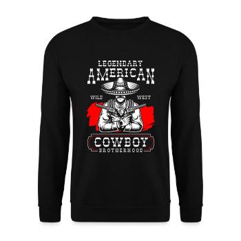 Cowboy Desert Lone Rider America - Unisex Sweatshirt - black - Front - Alina (178cm) & Michal (187cm)