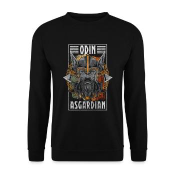 Odin Valhalla Thunder German - Unisex Sweatshirt - black - Front - Alina (178cm) & Michal (187cm)