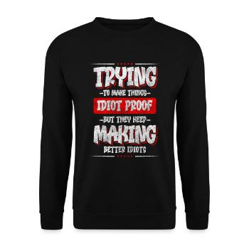 Sarcasm Idiots Party Relationship - Unisex Sweatshirt - black - Front - Alina (178cm) & Michal (187cm)