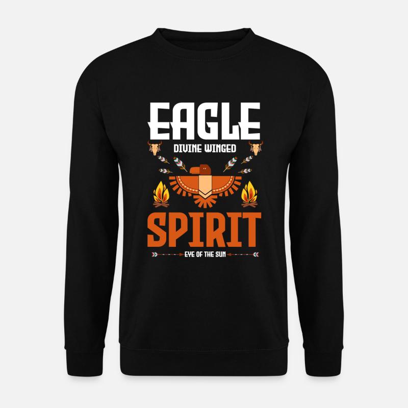 Indian Ritual Feather Eagle - Unisex Sweatshirt - black