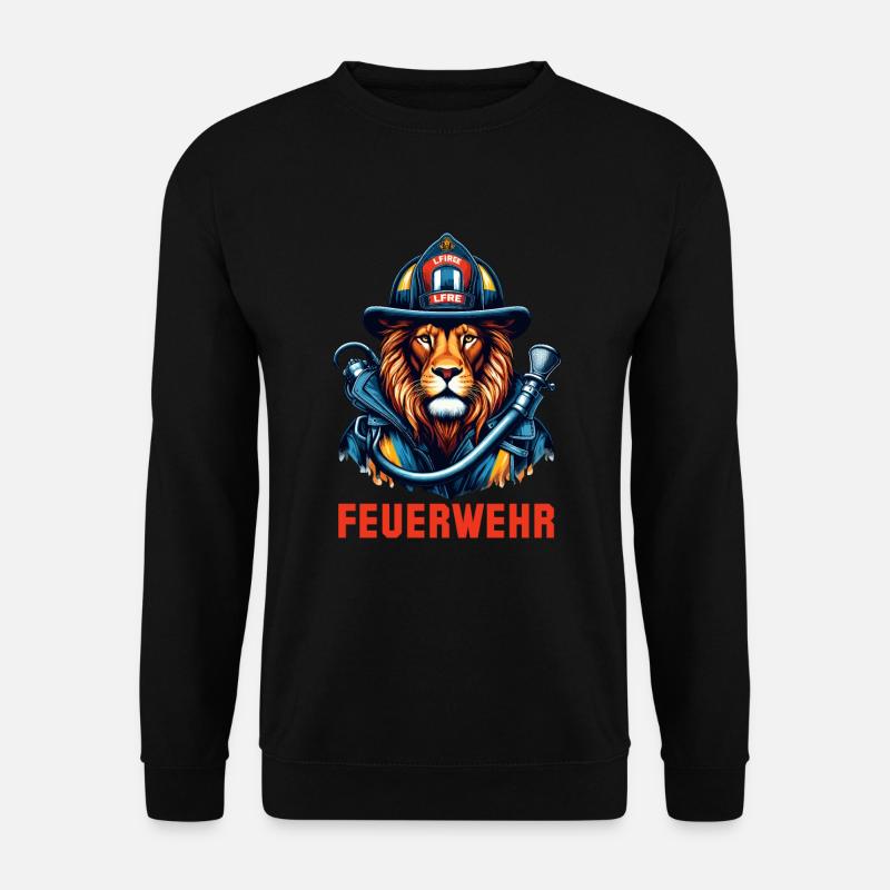 Feuerwehr Löwe Geschenk - Unisex Pullover - Schwarz