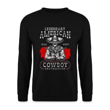 Wild West USA Cowboy Boots - Unisex Sweatshirt - black - Front - Alina (178cm) & Michal (187cm)