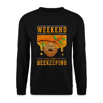 Bienenzüchter Honigwabe Insekt Imkerei - Unisex Pullover - Schwarz - Vorne - Alina (178cm) & Michal (187cm)