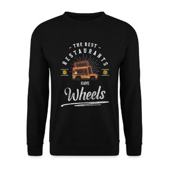 Truck Food Food Trucker Fries - Sweat-shirt Unisexe - noir - Devant - Alina (178cm) & Michal (187cm)