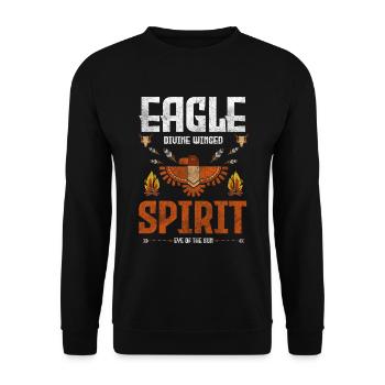 Aboriginal Feather Headdress - Unisex Sweatshirt - black - Front - Alina (178cm) & Michal (187cm)