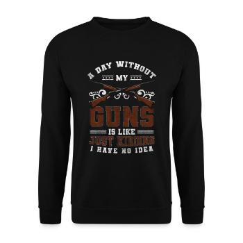 Schützenverein Gewehr Sportart Verein - Unisex Pullover - Schwarz - Vorne - Alina (178cm) & Michal (187cm)