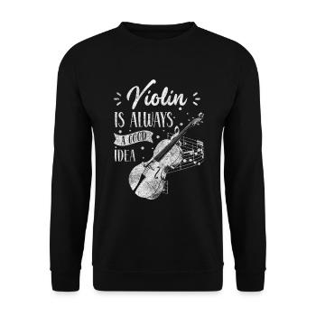 Violine Konzert Streichinstrument Schüler - Unisex Pullover - Schwarz - Vorne - Alina (178cm) & Michal (187cm)