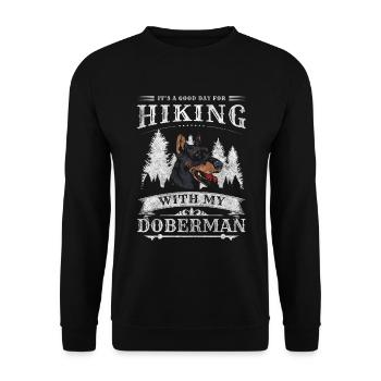 Doberman Dog Owner Animal - Unisex Sweatshirt - black - Front - Alina (178cm) & Michal (187cm)