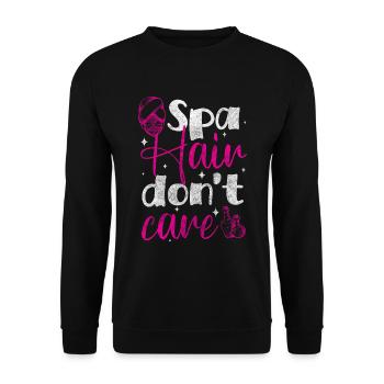 Wellness Holiday Priority Switch Off - Unisex Sweatshirt - black - Front - Alina (178cm) & Michal (187cm)