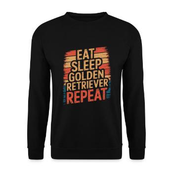 Eat. Sleep. Golden Retriever. Repeat. - Unisex Pullover - Schwarz - Vorne - Alina (178cm) & Michal (187cm)