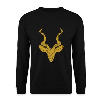 Kudu Hirsch Maske Formen - Unisex Pullover - Schwarz - Vorne - Alina (178cm) & Michal (187cm)
