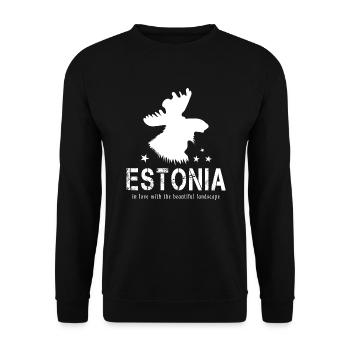 Estonia Estonian Estonian - Unisex Sweatshirt - black - Front - Alina (178cm) & Michal (187cm)
