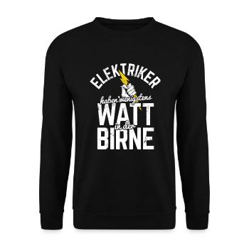 Strom Elektriker Handwerker - Unisex Pullover - Schwarz - Vorne - Alina (178cm) & Michal (187cm)