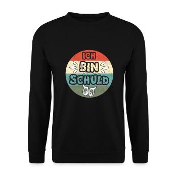 Ich bin schuld - Unisex Pullover - Schwarz - Vorne - Alina (178cm) & Michal (187cm)