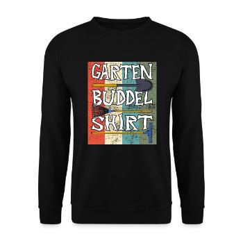 Garten Buddel Shirt Retro Garten - Unisex Pullover - Schwarz - Vorne - Alina (178cm) & Michal (187cm)