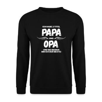 Werdender Opa 2022 OPA Geschenkidee Shirt - Unisex Sweatshirt - black - Front - Alina (178cm) & Michal (187cm)