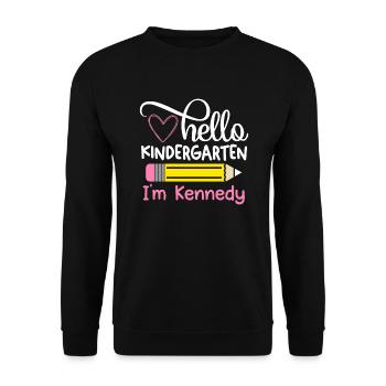 Hello Kindergarten - Unisex Sweatshirt - black - Front - Alina (178cm) & Michal (187cm)