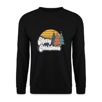 Merry Christmas - Unisex Pullover - Schwarz - Vorne - Alina (178cm) & Michal (187cm)