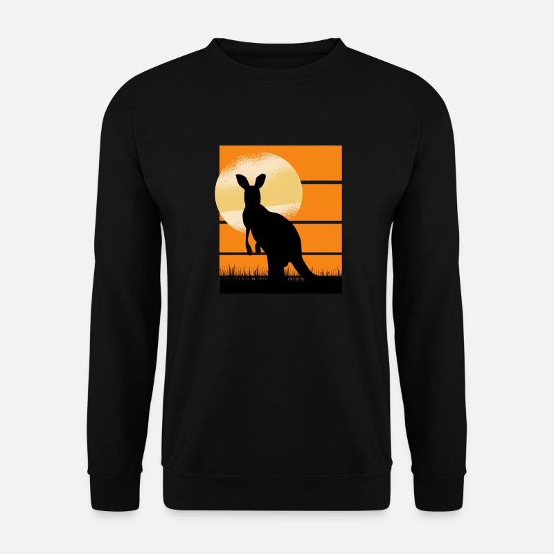 Cangaroo in Sunset - Unisex Pullover - Schwarz