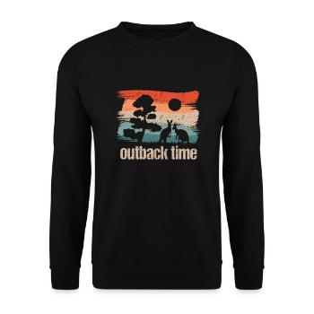 Outback Time Retro Style - Unisex Sweatshirt - black - Front - Alina (178cm) & Michal (187cm)