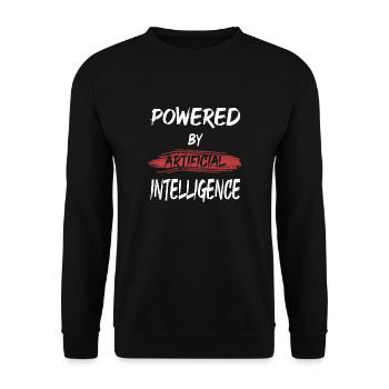 POWERED BY ARTIFICIAL INTELLIGENCE - Unisex Sweatshirt - black - Front - Alina (178cm) & Michal (187cm)