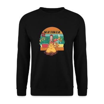 Plant lady is the new cat lady - Unisex Pullover - Schwarz - Vorne - Alina (178cm) & Michal (187cm)